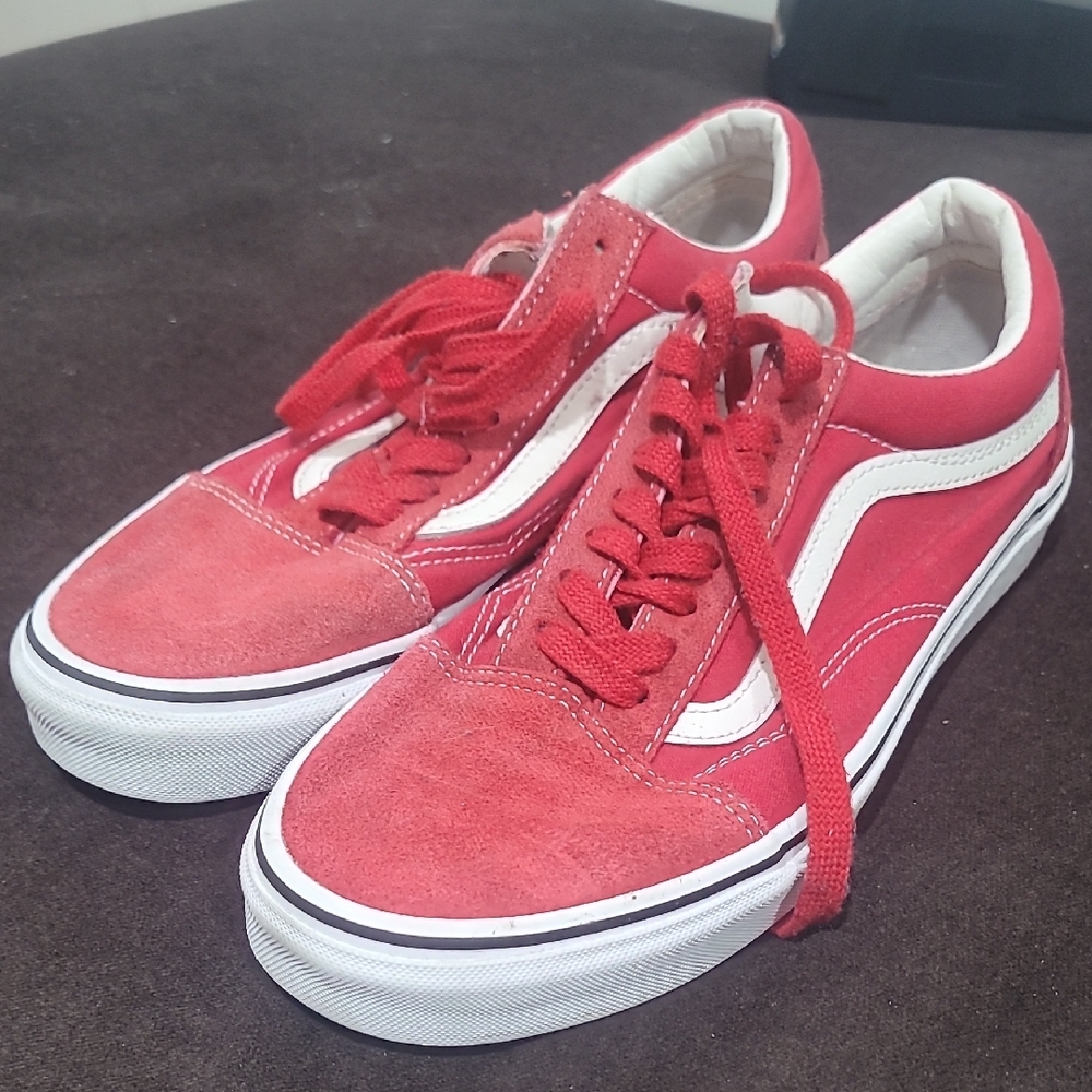 Vans Red Suede Sneakers